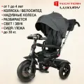 Детский трехколесный велосипед с ручкой Tech Team Luxury 2025 черный