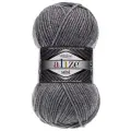 Пряжа для вязания ALIZE 'SUPERLANA MIDI' 100г, 170м (25% Шерсть - 75% Акрил) (21 серый меланж), 5 мотков