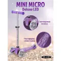 Cамокат Mini Micro Deluxe Блестящий LED сиреневый .