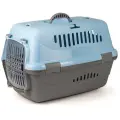 Переноска ZOOexpress Турне для кошек и собак мелких пород, прозрачная пластиковая дверца, 54,5х36х34 см (L), голубой