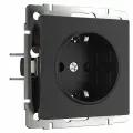Встраиваемая розетка Werkel W1171008 черный матовый с заземлением 16 А комплект 20 шт.