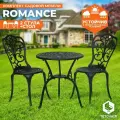 Комплект садовой мебели TetChair Romance (стол +2 стула), алюминиевый сплав, D60/H67, 53х41х89см, черный