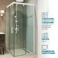 Душевой уголок GWMPSLRC864 95x80 см, цвет фурнитуры белый матовый, стекло бесцветное закаленное 8/6 мм