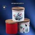 Набор банок для сыпучих продуктов, 3 шт. Форма Стандартная, рисунок Календа. Императорский фарфоровый завод ИФЗ. Фарфор.