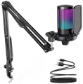 Конденсаторный USB Микрофон Fifine A6T Ampligame с RGB-подсветкой (Black)
