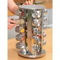 Набор баночек для специй, банки для хранения приправ на вращающейся подставке, 20 шт, серебряный