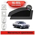 Каркасные шторки LATONIK PREMIUM на Nissan Sunny 9 (B15) (1998-2002) седан на передние двери на магнитах с затемнением 90-95%