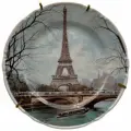 Тарелка декоративная Эйфелева башня, 24 см, 1990-2000 гг, фарфор, Франция