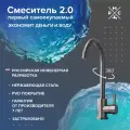 Смеситель для кухни РМС SUS124PVD-017F нержавеющая сталь, поворотный излив
