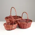 Набор корзин плетеных, 38x30xH14/35см, 33х25xH12.5/30см, 28х20x11/H25 см, 3 шт, ива, 9904865