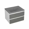 Тумба с раковиной Bau Stil Loft grey brushed, раковина кварцевая BAU Stil 58, серый металлик