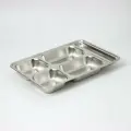 Поднос, 5 секций, 32x22x4 см, нержавеющая сталь, серебристый