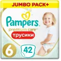 Pampers трусики Premium Care 6, 15+ кг, , белый