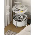 Столик журнальный Видовито со съемным подносом и корзиной, металлический, белый, 52,5х45 см, лофт