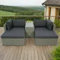 Набор садовой мебели, Комплект мебели Драмен на 4 персоны, искусственный ротанг, серый, для дачи, кафе и ресторанов
