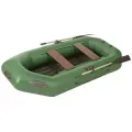 Лодка гребная под мотор Лоцман Стандарт 240 ВНД, цвет зеленый, надувное дно, материал армированный ПВХ