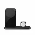 Беспроводное зарядное устройство 3 в 1 Nomad Stand One Max (3-е поколение) с поддержкой MagSafe/Qi2, 15 Вт, чёрный карбид