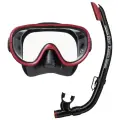 Маска и трубка набор для подводного плавания ReefTourer RC0108 бордовый