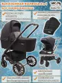 Коляска универсальная, всесезонная прогулочная BabyTEC SMART BT-ST0005 для детей с рождения до 4 лет черная