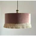 Абажур бархатный с бахромой для потолочного светильника от ABA Design Studio, 50 см, розовый
