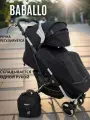 Прогулочная коляска Babalo Future Angel черная на серебряной раме с сумкой и механической спинкой.
