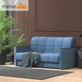 Диван прямой Мартин 1,6 MebelVia, механизм Аккордеон, 203х94х104, синий, велюр