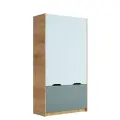 Шкаф двухдверный МК Стиль Rich ШК-002 дуб крафт золотой / кенди / сумеречный голубой 108.6x46.2x201.1 см
