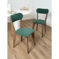 Стулья для кухни SANYAK комплект 2 шт мягкие со спинкой для обеденной зоны, велюр, Зеленый
