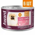 Award влажный корм для щенков до 4 месяцев, паштет из индейки, 6 шт х 200 г
