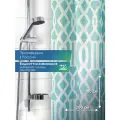 Штора для ванной комнаты VILINA тканевая с рисунком водоотталкивающая с кольцами 180х200см занавес в душевую