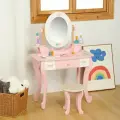 Детский деревянный туалетный столик для девочки, трельяж для детей, трюмо деревянное для девочки