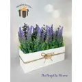 Композиция из искусственных цветов в деревянном ящике, ПоДар. Ок Home