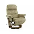 Кресло реклайнер FALTO Rio (встроенная подножка, искусственный нубук, бежевый)