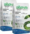 ALLEVA HOLISTIC ADULT DOG MEDIUM/MAXI OCEAN FISH беззерновой для взрослых собак средних/крупных пород океаническая рыба/конопля/алоэ вера (2 + 2 кг)