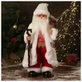 Дед Мороз под ёлку Зимнее волшебство. Новогодняя игрушка в костюмчике с орнаментом двигается, 50 см