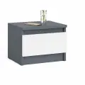 Тумба прикроватная Мори ТПМ400.1 цвет графит/белый, ШхГхВ 40,4х34,6х30 см