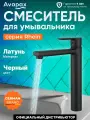 Смеситель для раковины AVAPAX серия Rhein с монолитным изливом, черный (AP06112B)