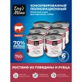 Влажный корм Dog`s Menu для взрослых собак ростбиф из говядины и рубца 750 г х 6 шт, консервы