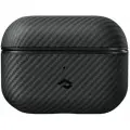 Чехол Pitaka MagEZ Case for AirPods Pro/Pro 2 поддерживает MagSafe, чёрно/серый (полоска)