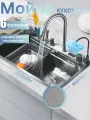 Многофункциональная мойка для кухни из нержавеющей стали, с водопадом 75 х 46см.