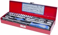 Набор торцевых головок с принадлежностями 1/4, шестигранные, 4-13 мм, 39 предметов KING TONY 2540MR
