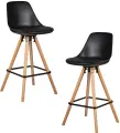Набор 2 шт. Стул полубарный DOBRIN RONNI, LMZL-PP759A-1, ножки светлый бук, черный (B-03)
