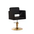 Парикмахерское кресло Кубик Gold, цвет - черный, основание - диск