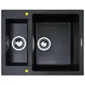 Врезная кухонная мойка 60х60см, Zigmund & Shtain RECHTECK 600.2, черный базальт