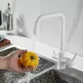 Смеситель для кухни с подключением фильтра питьевой воды S228С, белый