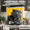 Защитный экран от брызг на плиту 600х600х4мм. Стеновая панель для кухни из закаленного стекла. Фартук для кухни на стену