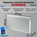 Радиатор стальной панельный 500х600 нижнее правое подключение Ventil 21/500/600 Сантехническая нить 20 м