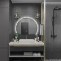 Зеркало в ванную с подсветкой настенное Alias Дафна 90*110 с холодной LED-подсветкой обрез снизу