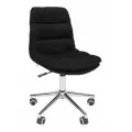 Компьютерное кресло для дома и офиса CHAIRMAN HOME 115 велюр, черный, без подлокотников, для туалетного столика