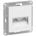 Розетка двойная компьютерная RJ45, белая, Schneider Electric AtlasDesign (комплект 4шт)